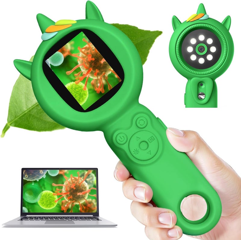 Acoath Microscope for Kids, Auto-Focus Handheld Digital Microscopes with 2.0" Screen, 8 LEDs Rechargeable Pocket Mini Microscope Christmas Gifts Educational Science Toys for Ages 5 6 7 8 9 10 11 12 - Image 1